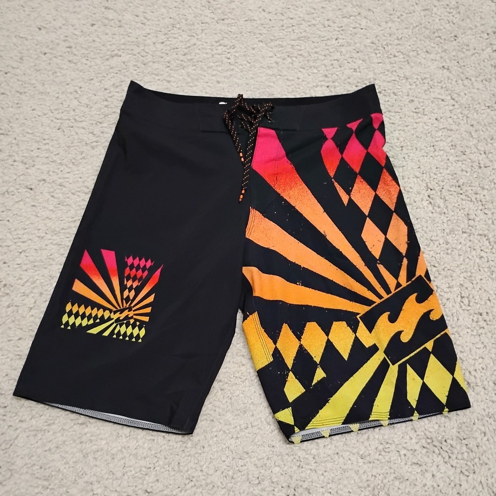 Billabong Andy Irons Rising Sun Board Shorts Mens 28 Hawaiian Surf Beach Swim